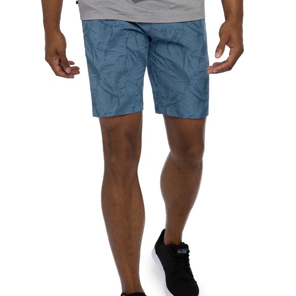 TravisMathew Other - TravisMathew Jungle Oasis Shorts Blue Palm Leaf Print Mens 32 Golf Lifestyle 9"